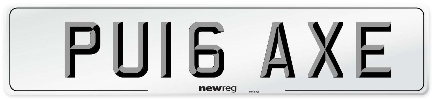 PU16 AXE Number Plate from New Reg